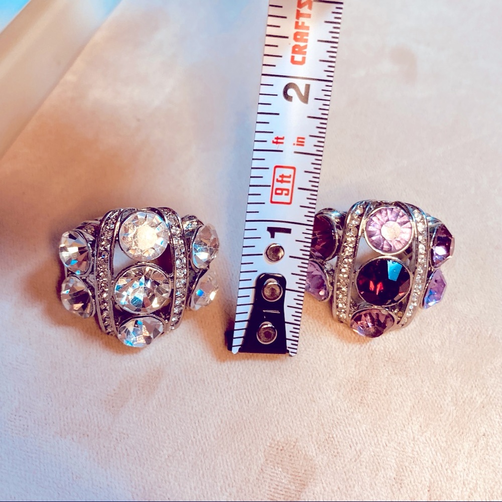 Rings: silver tone with rhinestones, barely worn